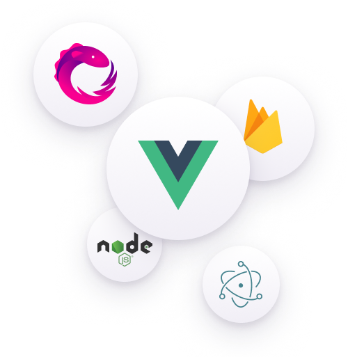 Image of Vue.js Logo and related technologies